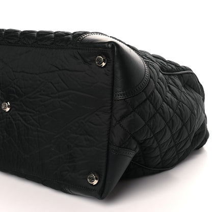 Chanel Nylon Calfskin Quilted Timeless Luggage Bag Black 9 of 11