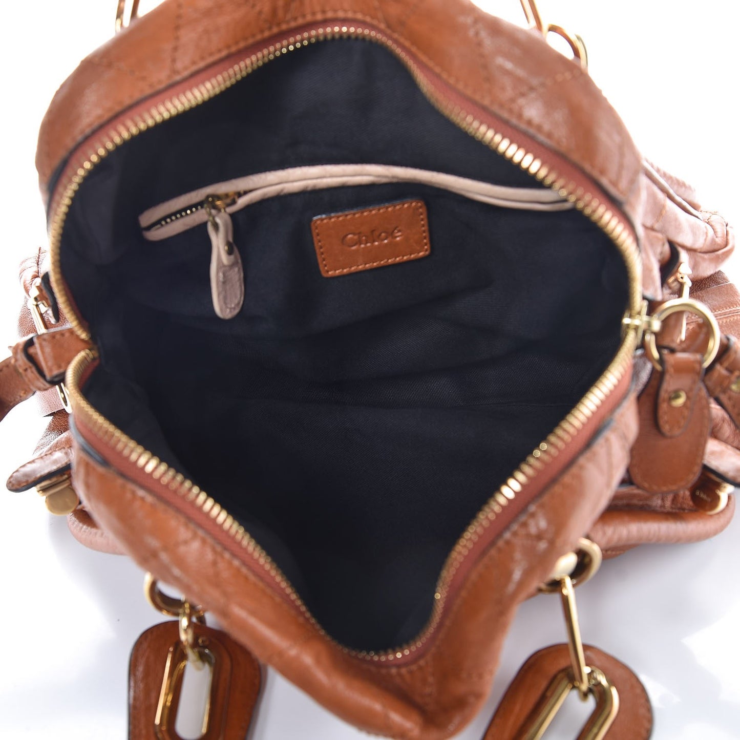 Sheepskin Stitched Small Paraty Caramel