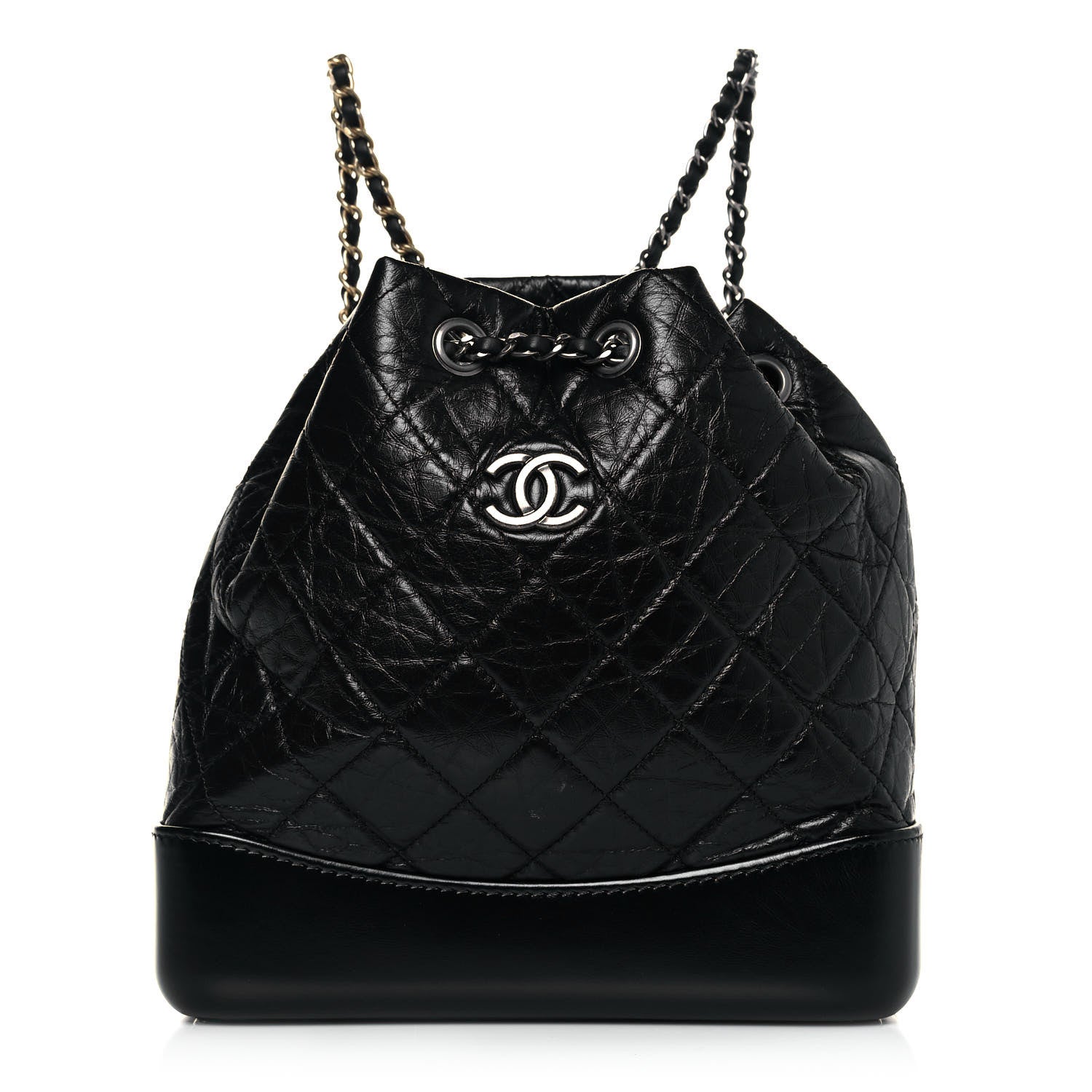 Chanel Aged Calfskin Quilted Small Gabrielle Backpack Black 1 of 8