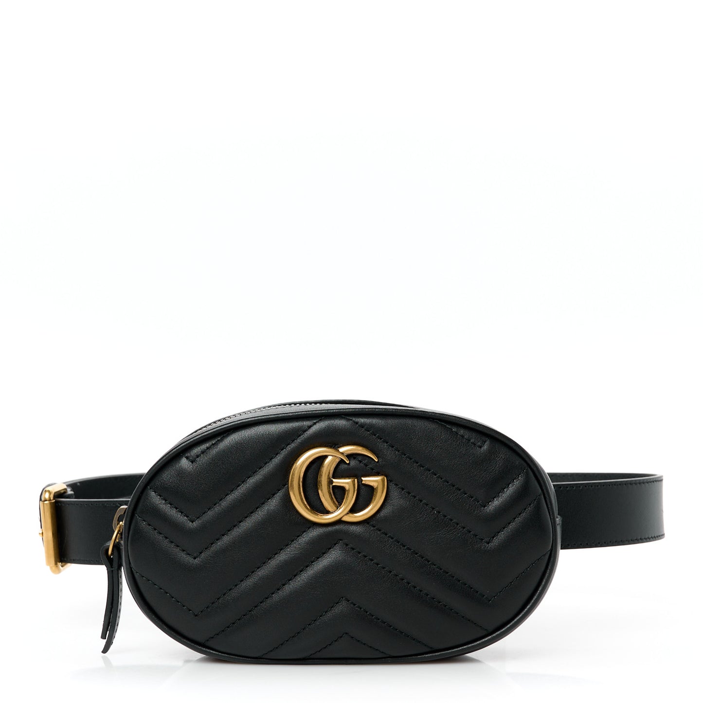 Calfskin Matelasse GG Marmont Belt Bag 85 34 Black