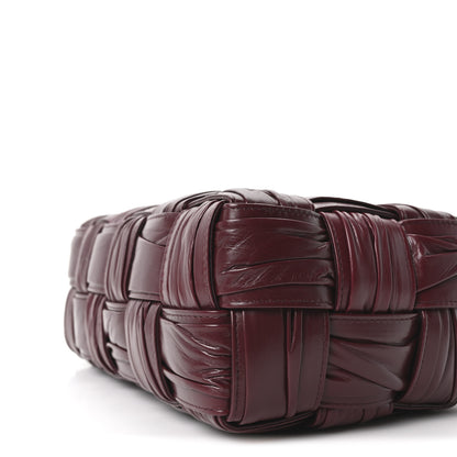 Bottega Veneta Paper Calfskin Intreccio Plisse Cassette Camera Bag Barolo 9 of 9
