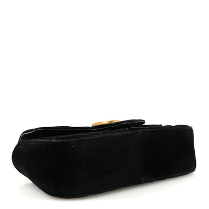Gucci Velvet Matelasse Mini GG Marmont Shoulder Bag Black 4 of 10