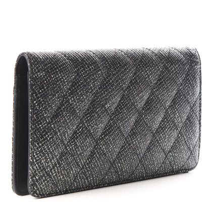 Chanel Glittered Calfskin Quilted Yen Wallet Black 2 of 10
