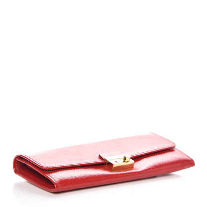 Prada Saffiano Vernice Continental Wallet Rosso 4 of 8