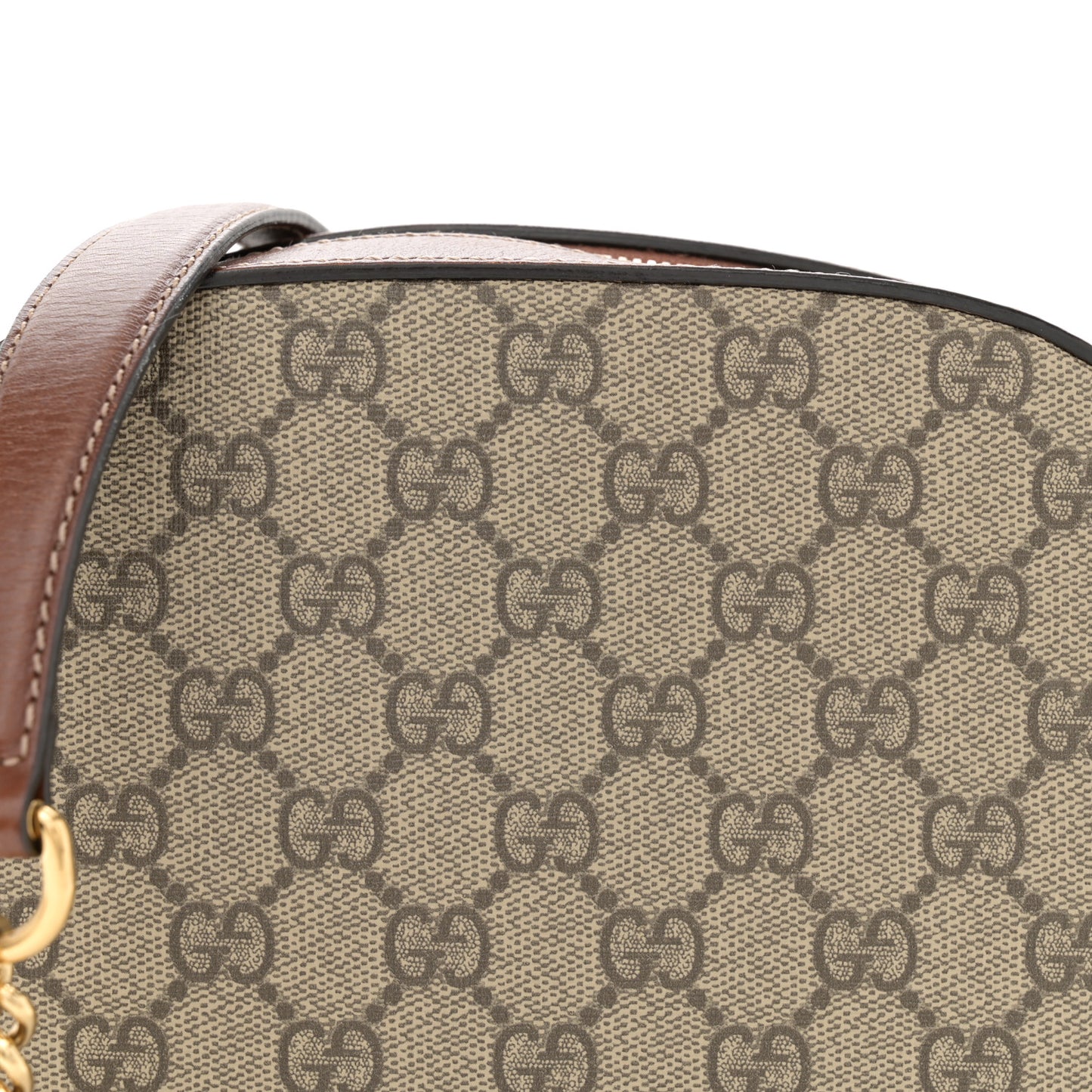 GG Supreme Monogram Cuoio Toscano Mini Chain Shoulder Bag Beige Ebony Cuir