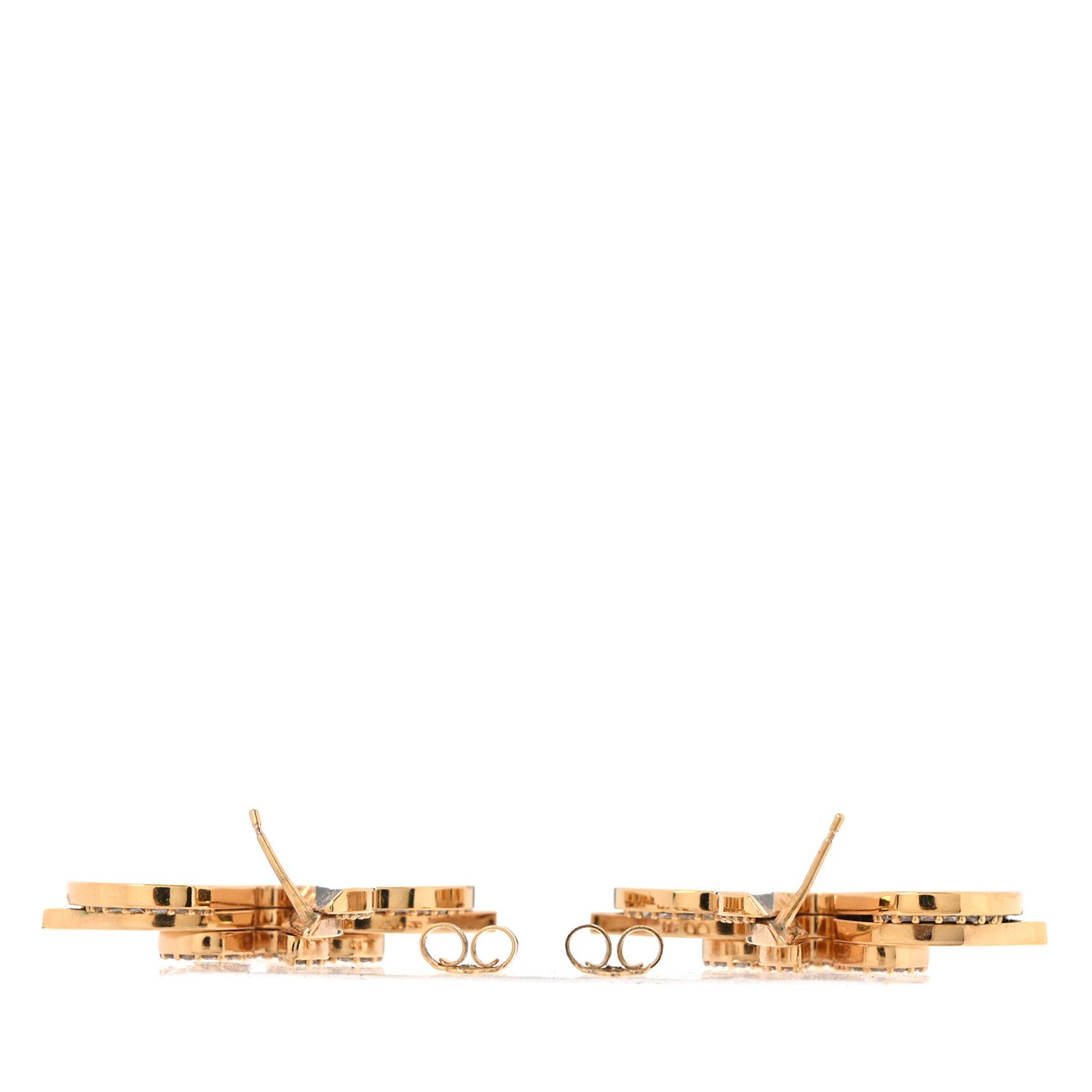 Louis Vuitton Metal Crystal LV Medallion Earrings Gold 3 of 4