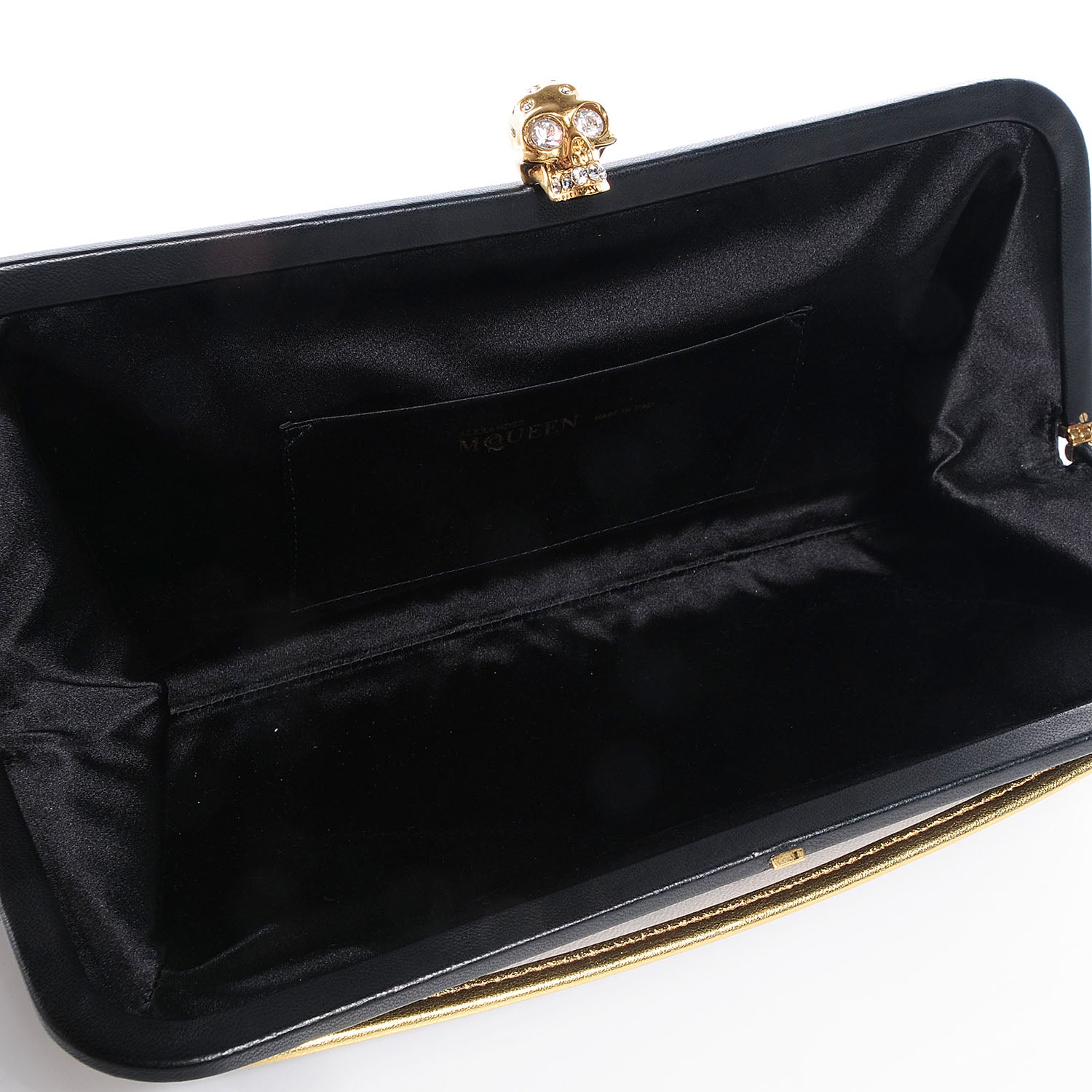 Alexander McQueen Snakeskin Suede Convertible Clutch Black White 5 of 10