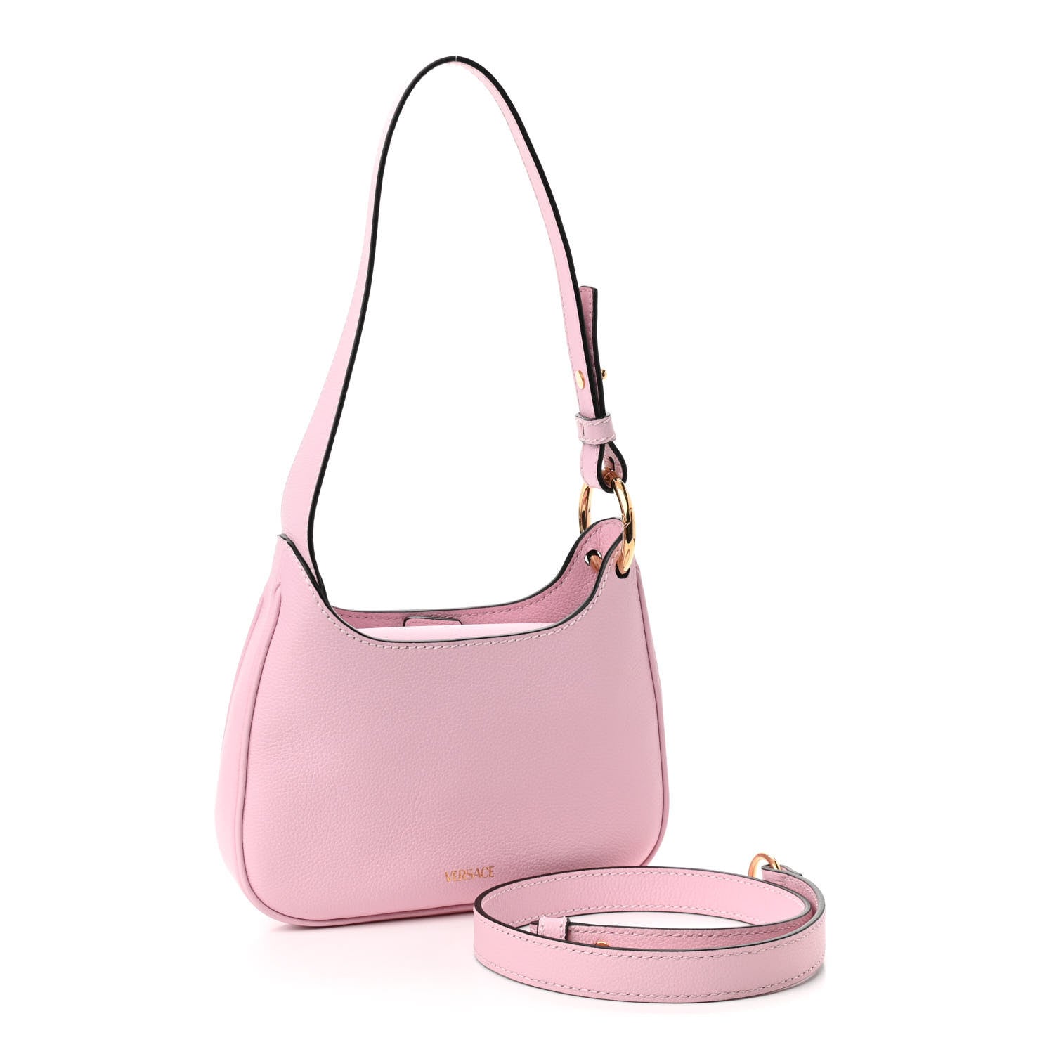 Versace Calfskin La Medusa Small Hobo Crossbody Pink 3 of 9