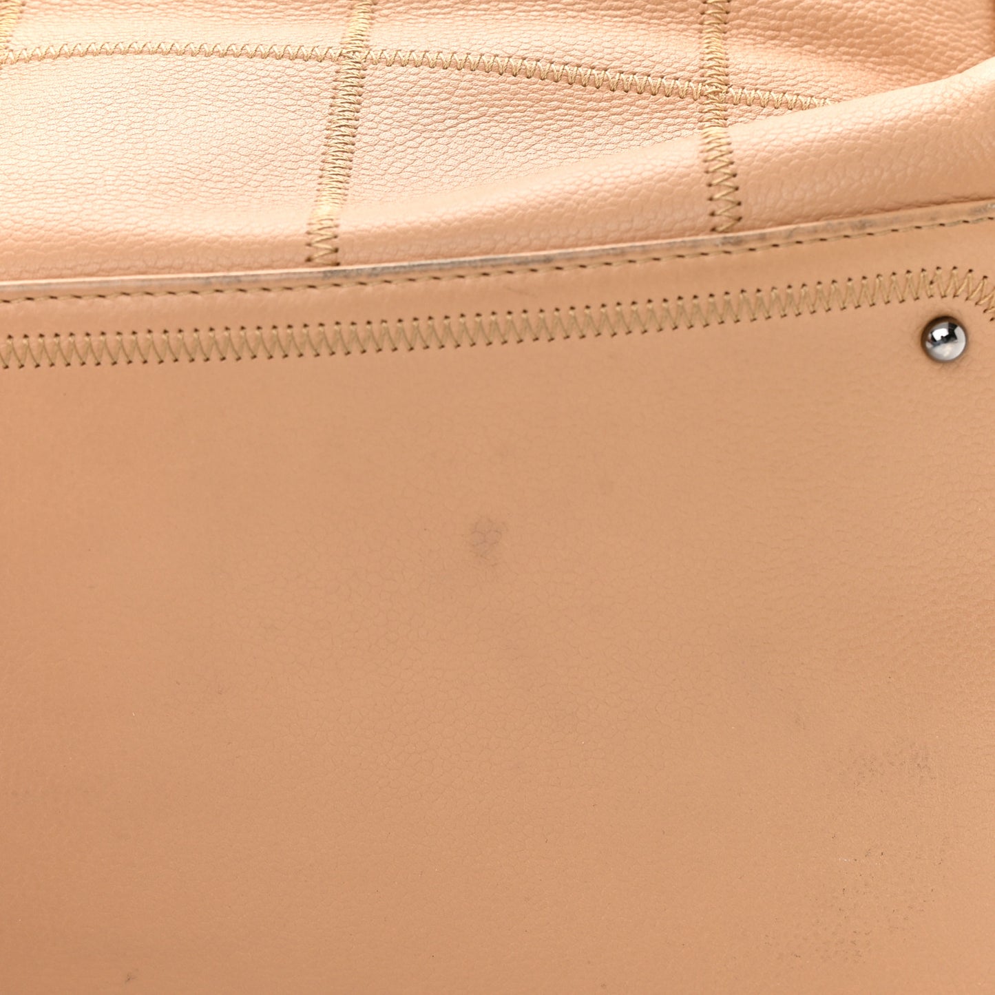 Caviar Square Stitched Bowler Beige