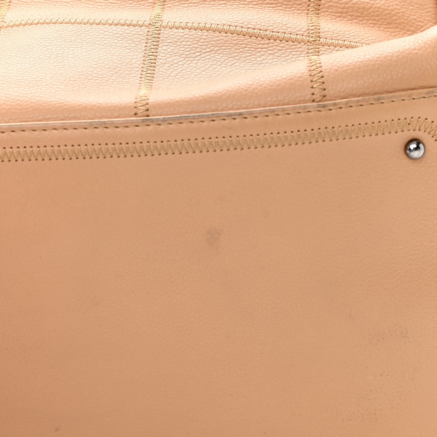 Chanel Caviar Square Stitched Bowler Beige 17 of 19