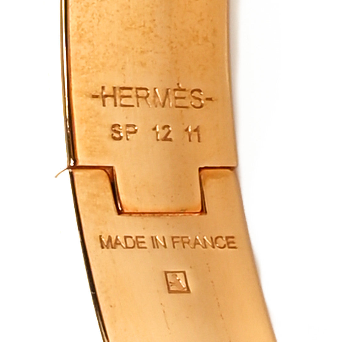 Enamel Narrow Clic Clac H Bracelet PM  Rose Candeaur