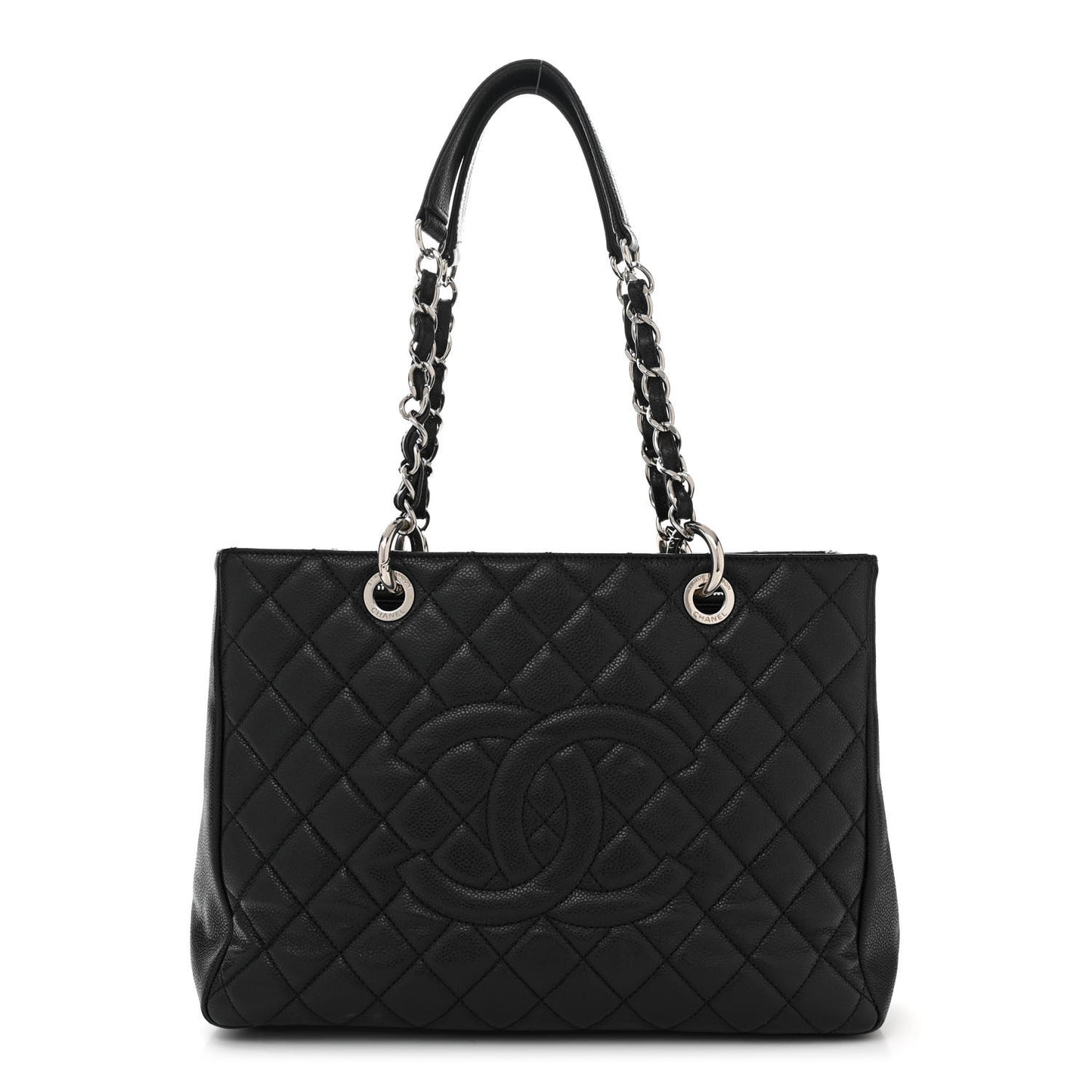 Caviar Quilted Grand Shopping Tote GST Black