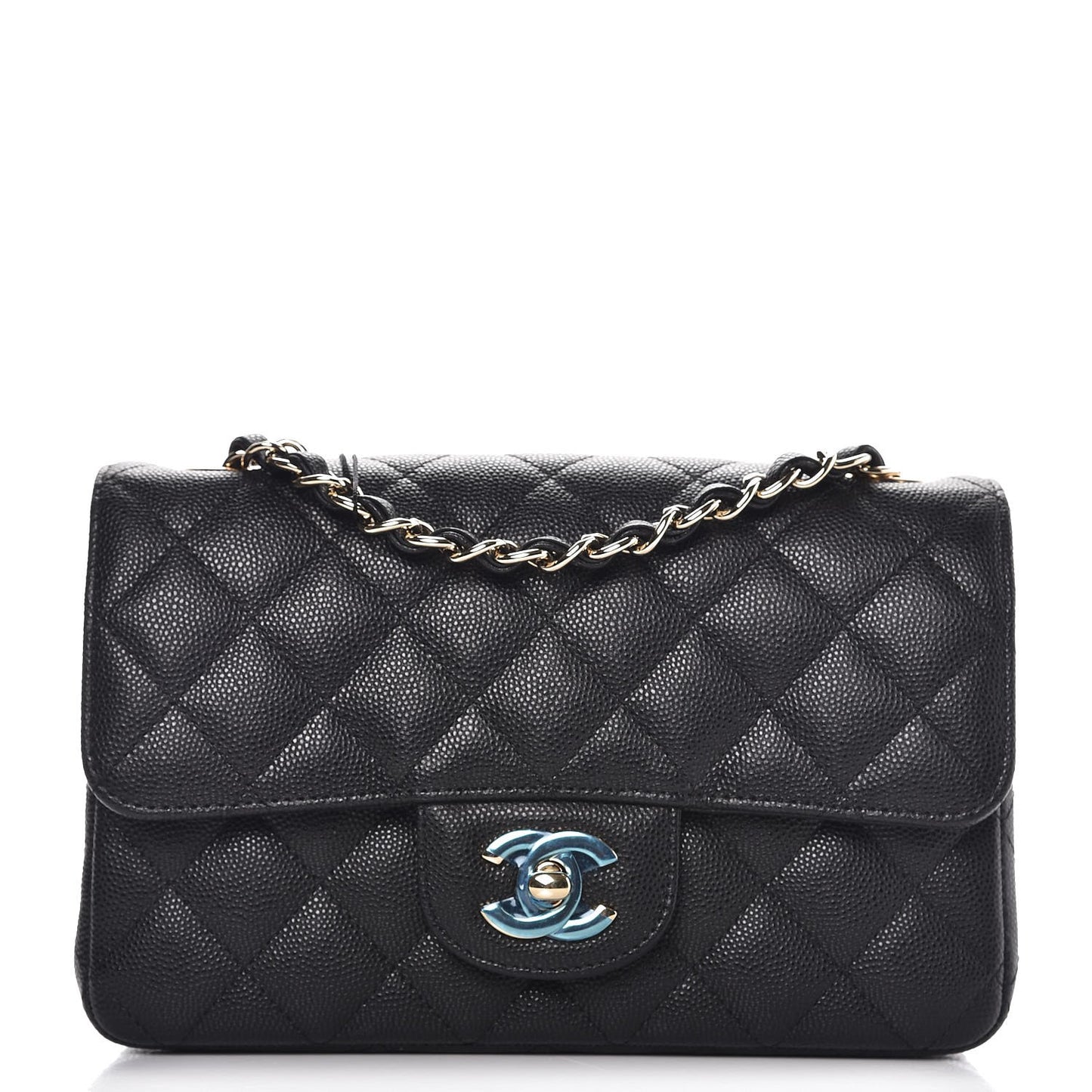 Caviar Quilted Mini Rectangular Flap Black