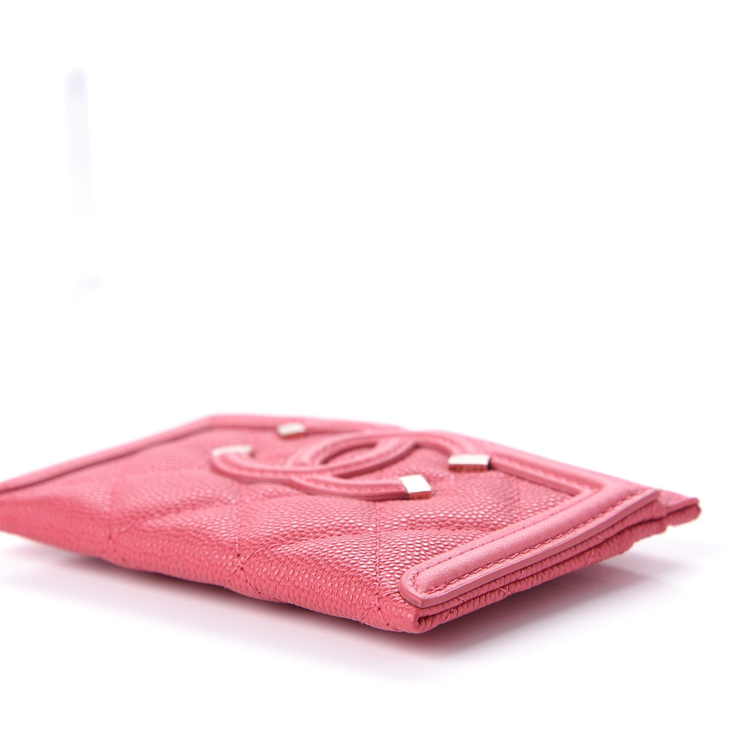 Chanel Caviar Quilted Filigree Card Holder Pink 10 of 11