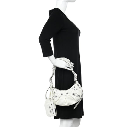 Balenciaga Agneau Arena Crystal Le Cagole Shoulder Bag XS Optic White 2 of 14