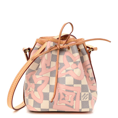 Louis Vuitton Damier Azur Tahitienne Nano Noe Rose Ballerine 1 of 9
