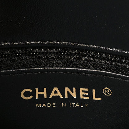 Chanel Shiny Lambskin Quilted Golden Links Top Handle Flap Black 6 of 10