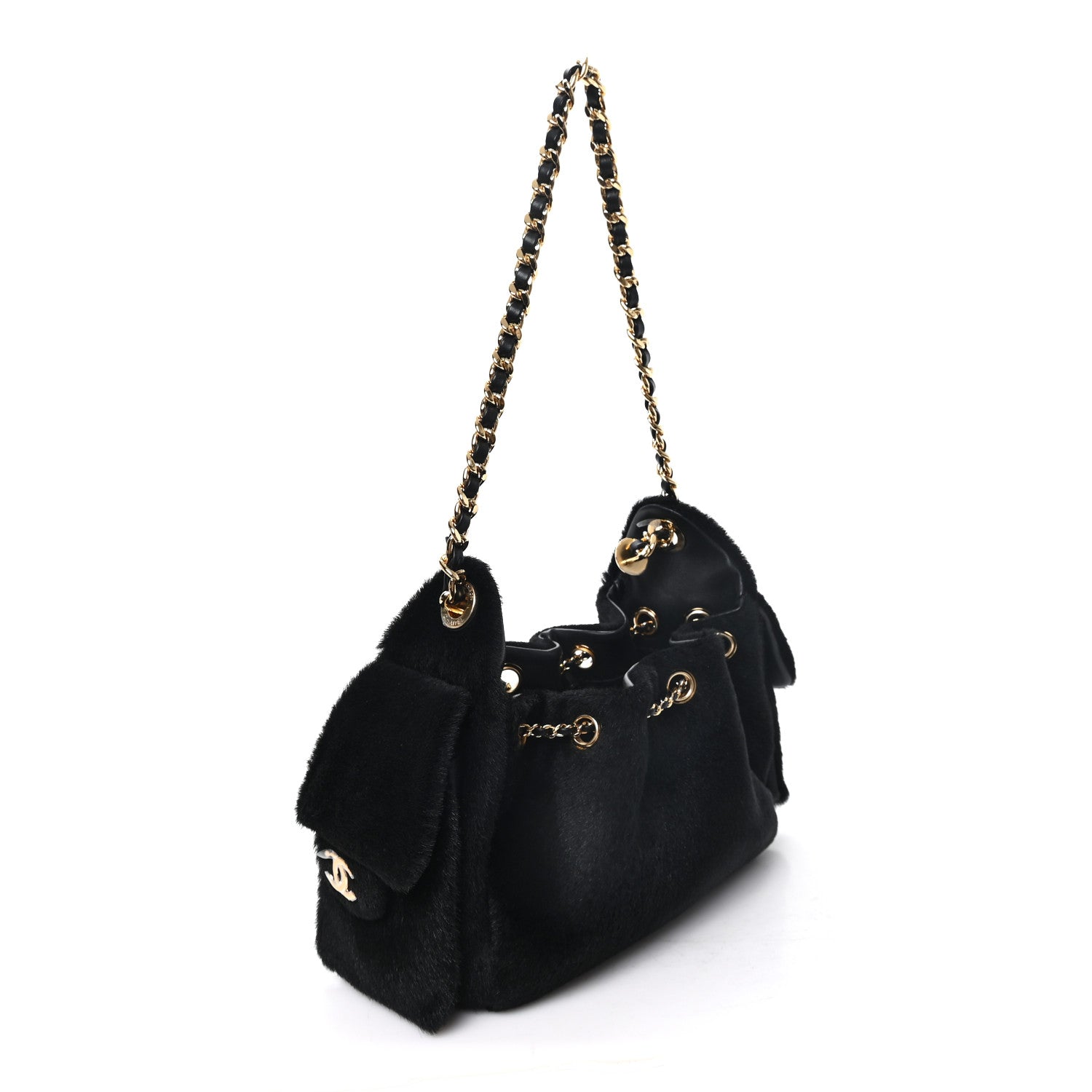Chanel Pony Hair Mini Chanel 25 Handbag Black 2 of 11