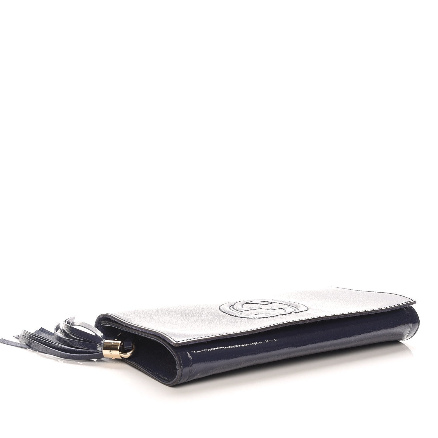 Gucci Soft Patent Medium Soho Clutch Uniform Blue 4 of 7