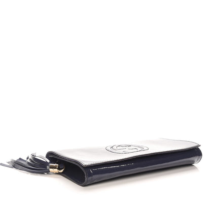 Gucci Soft Patent Medium Soho Clutch Uniform Blue 4 of 7