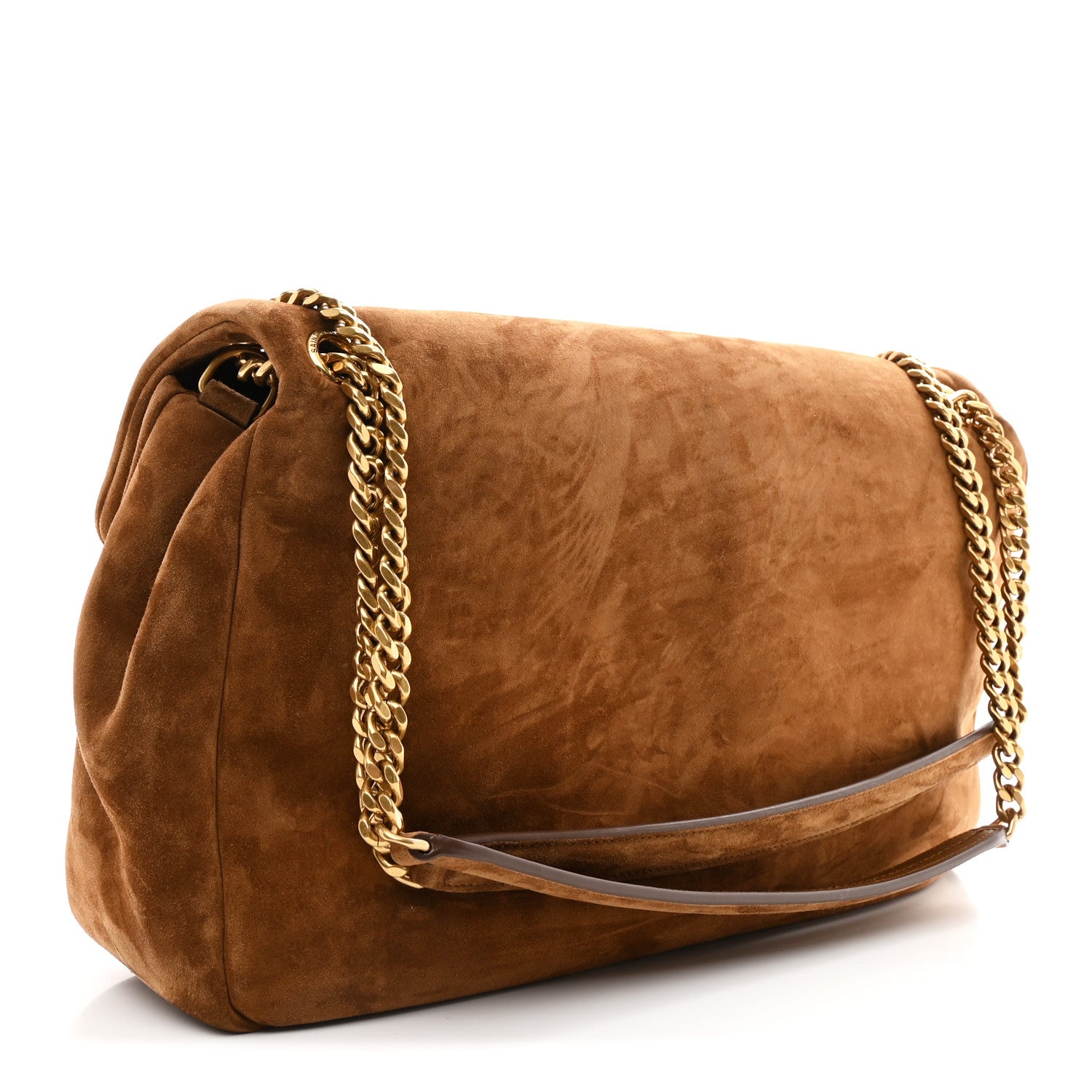 Saint Laurent Suede Large Calypso Caramel Cognac 3 of 11