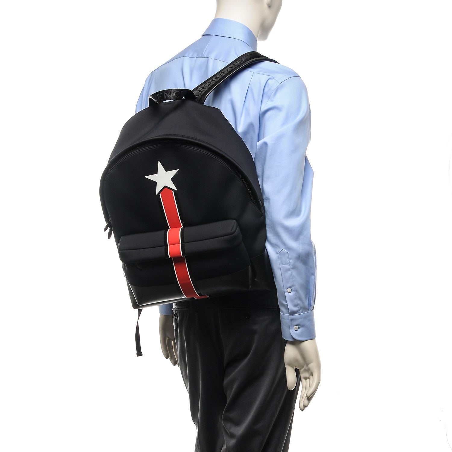 Givenchy Neoprene Star Striped Backpack Black 2 of 7