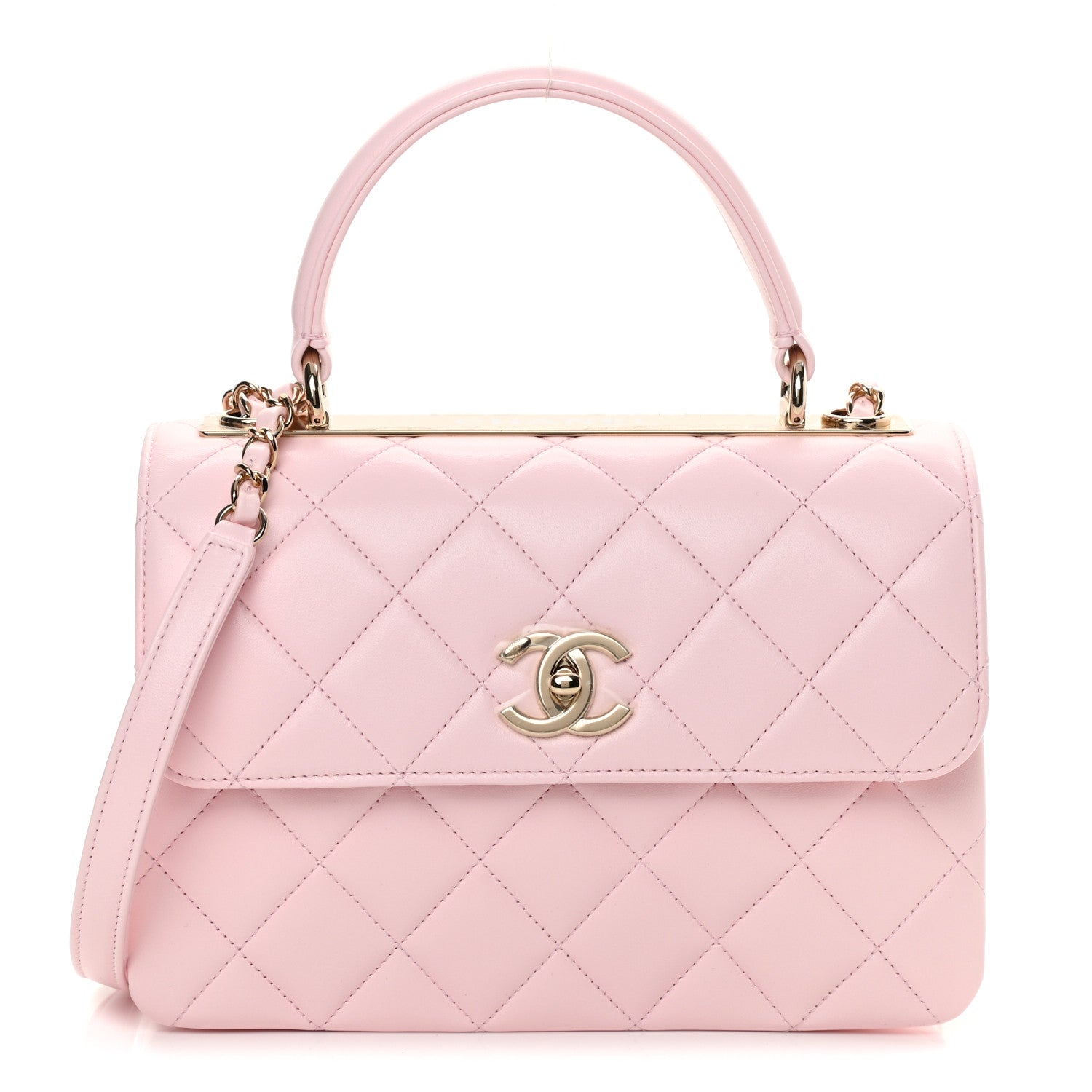 Chanel Lambskin Quilted Small Trendy CC Flap Dual Handle Bag Light Pink 1 of 13