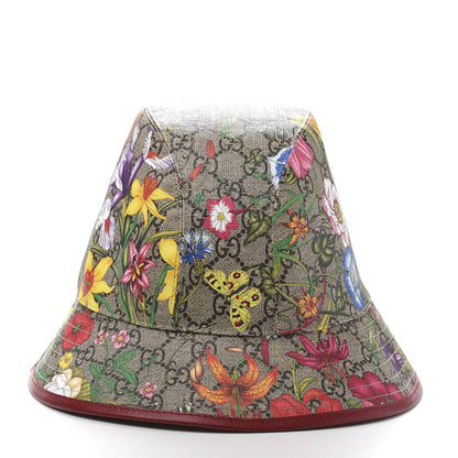 Gucci GG Supreme Monogram Flora Fedora Hat L Red 3 of 9
