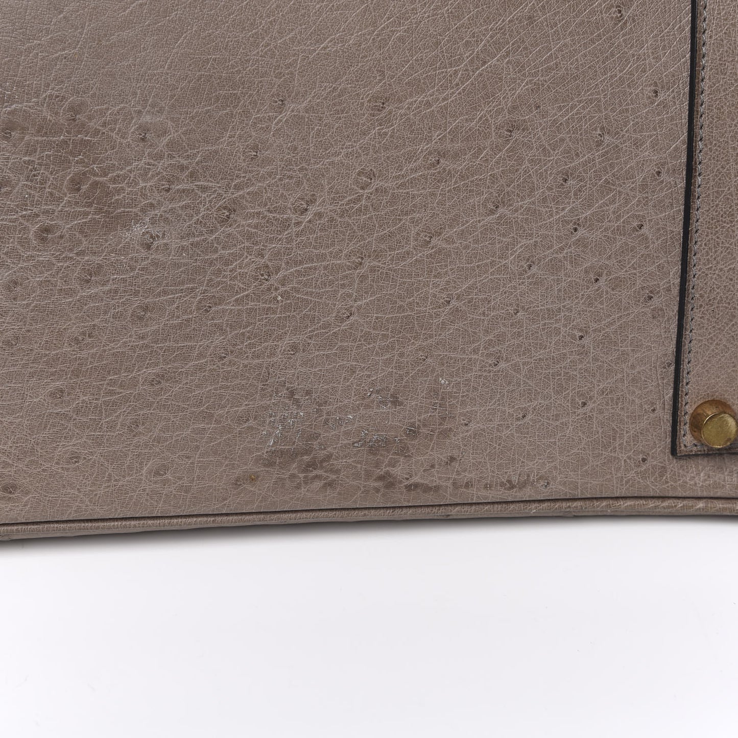 Ostrich Birkin 35 Gris Tourterelle