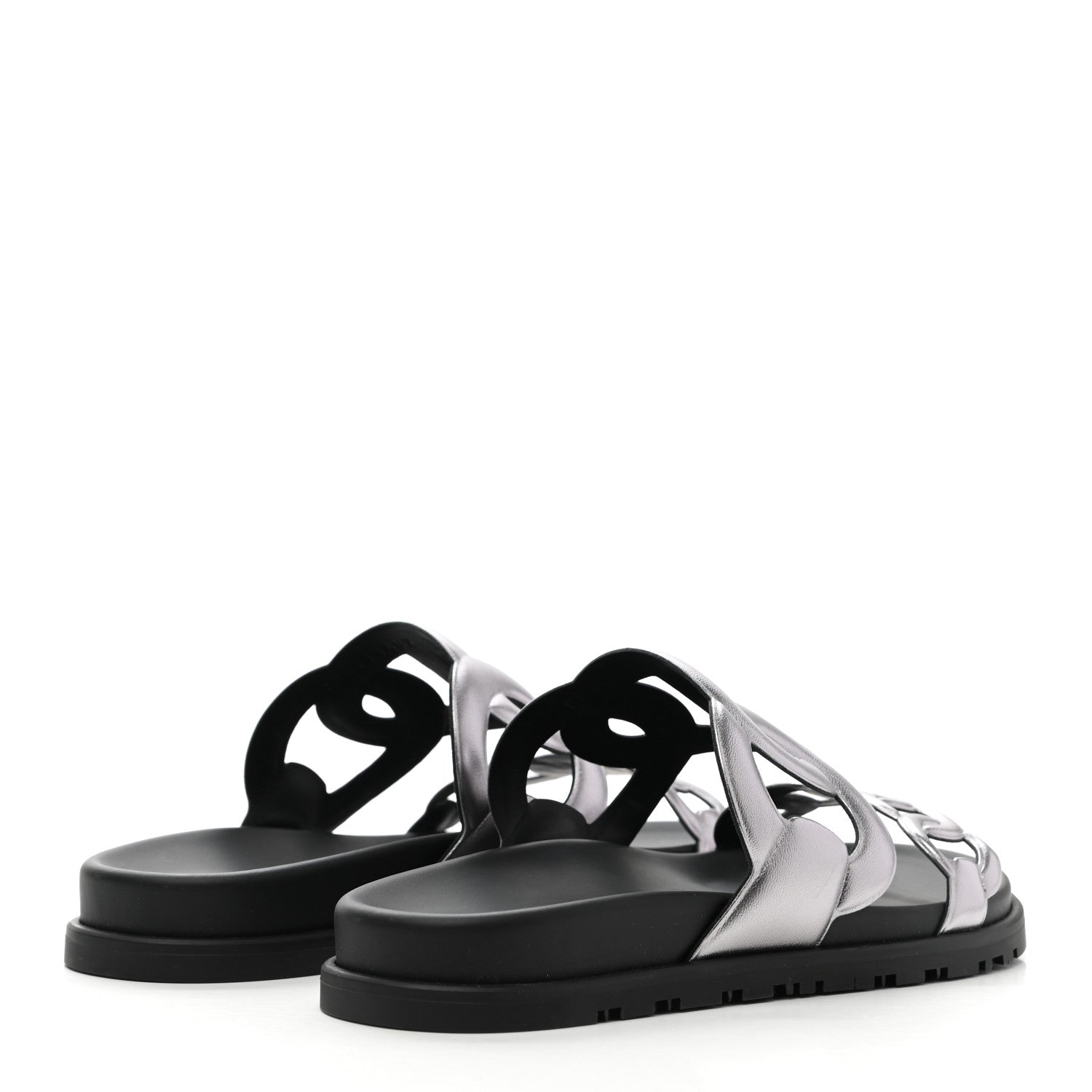 Hermes Nappa Extra Sandals 38 Gris Argent 4 of 9