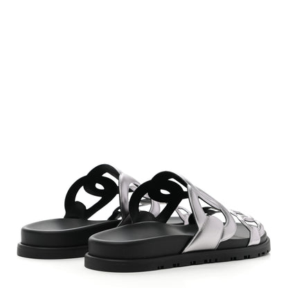 Hermes Nappa Extra Sandals 38 Gris Argent 4 of 9