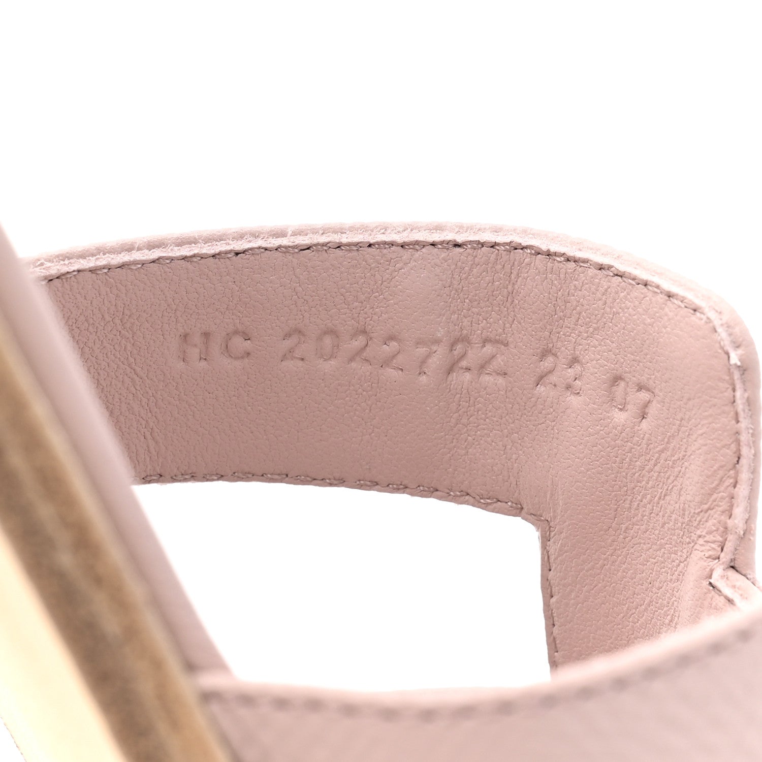 Hermes Epsom Oran Sandals 38.5 Rose Porcelaine 8 of 9