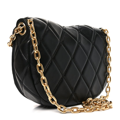 Burberry Lambskin Quilted Rocking Horse Shoulder Bag Black 3 of 9