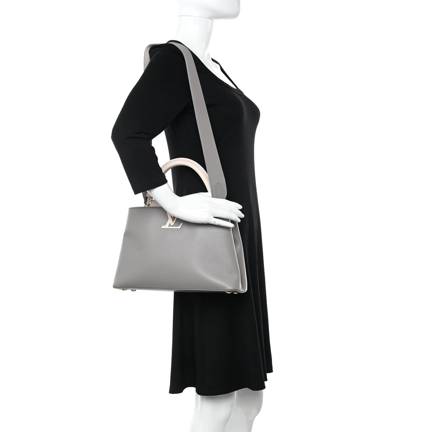 Louis Vuitton Taurillon Capucines MM Steeple Gray 2 of 9