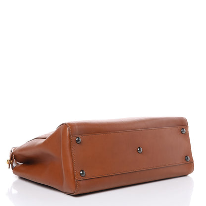 Fendi Vitello Suede Medium Peekaboo Iconic Satchel Cuoio Rame Moro 4 of 14