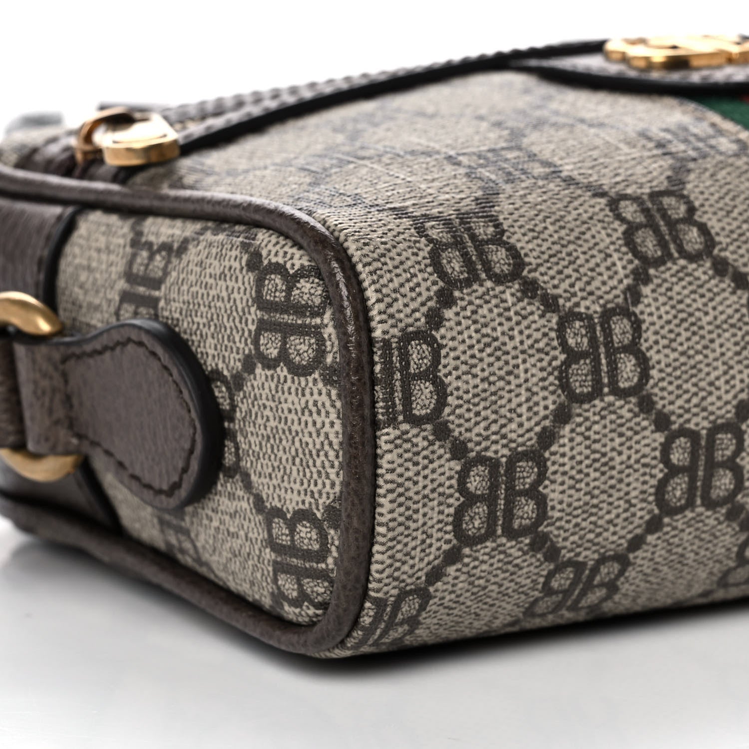Gucci X BALENCIAGA BB Supreme Monogram Web Mini Ophidia Shoulder Bag Beige New Acero 10 of 12