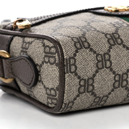 Gucci X BALENCIAGA BB Supreme Monogram Web Mini Ophidia Shoulder Bag Beige New Acero 10 of 12