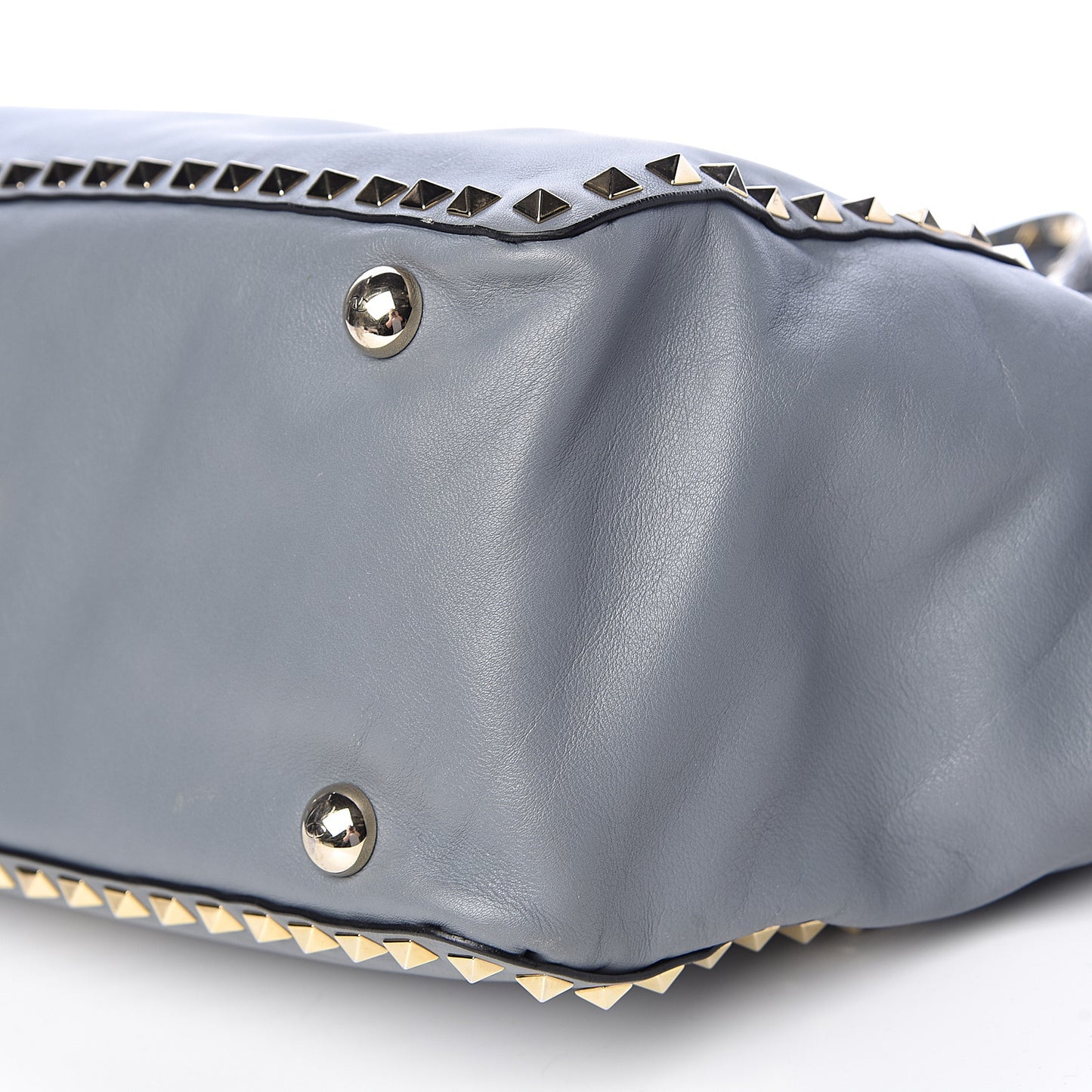 Vitello Medium Rockstud Tote Stone