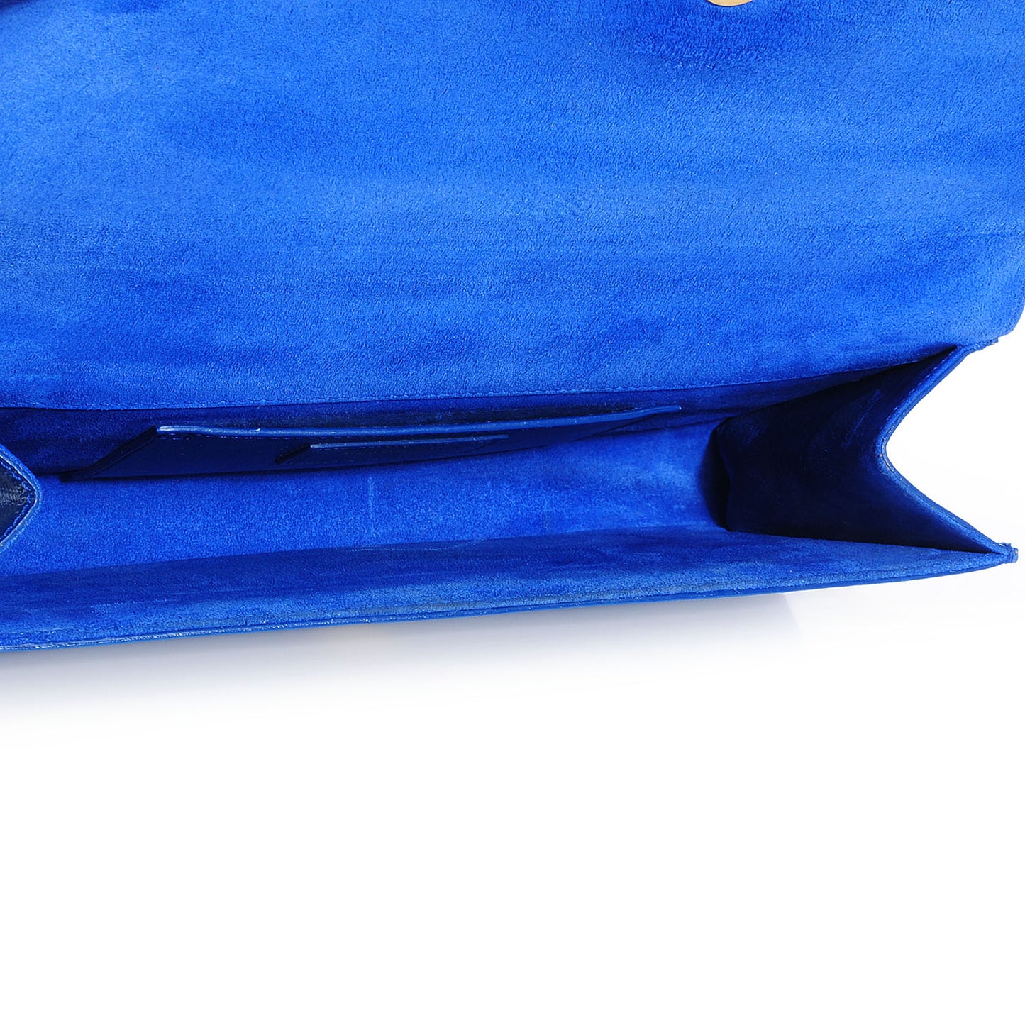 Textured Patent Calfskin Classic Monogramme Clutch Royal Blue