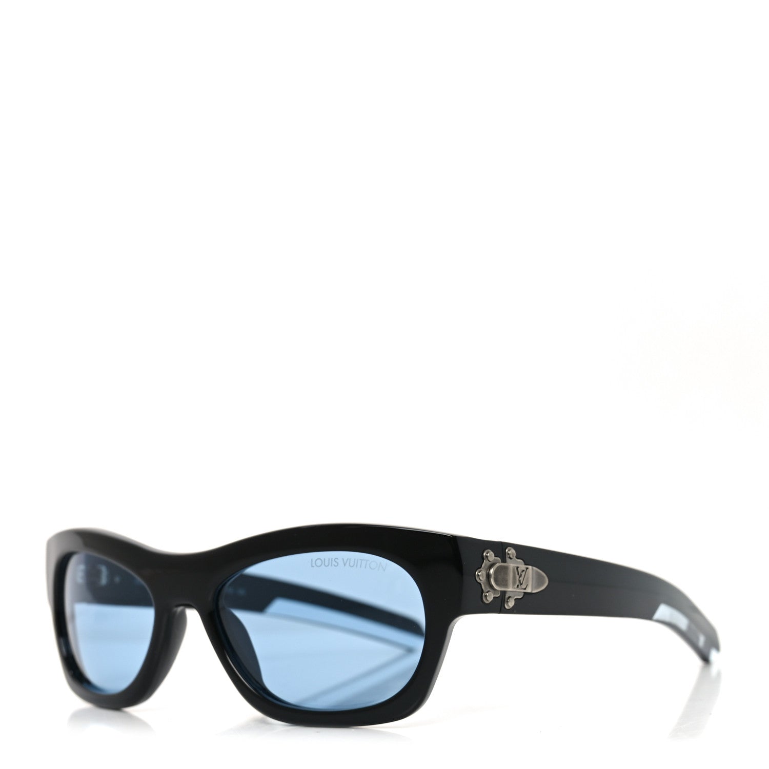 Louis Vuitton Acetate Frog Round Square Sunglasses Z3089U Black Blue 1 of 7