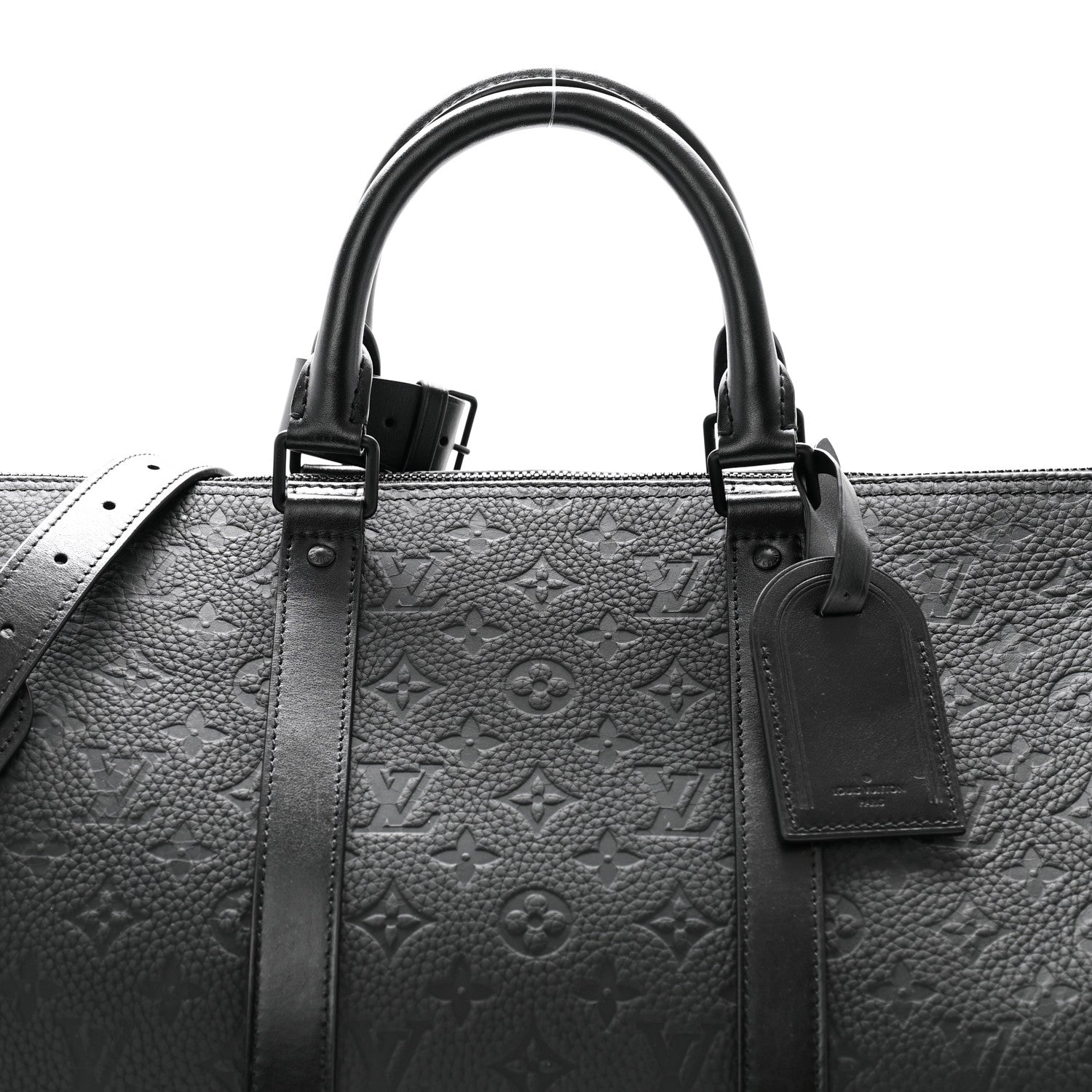 Louis Vuitton Taurillon Monogram Keepall Bandouliere 50 Black 10 of 20
