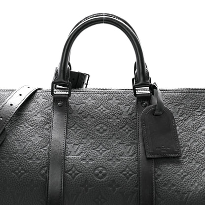 Louis Vuitton Taurillon Monogram Keepall Bandouliere 50 Black 10 of 20