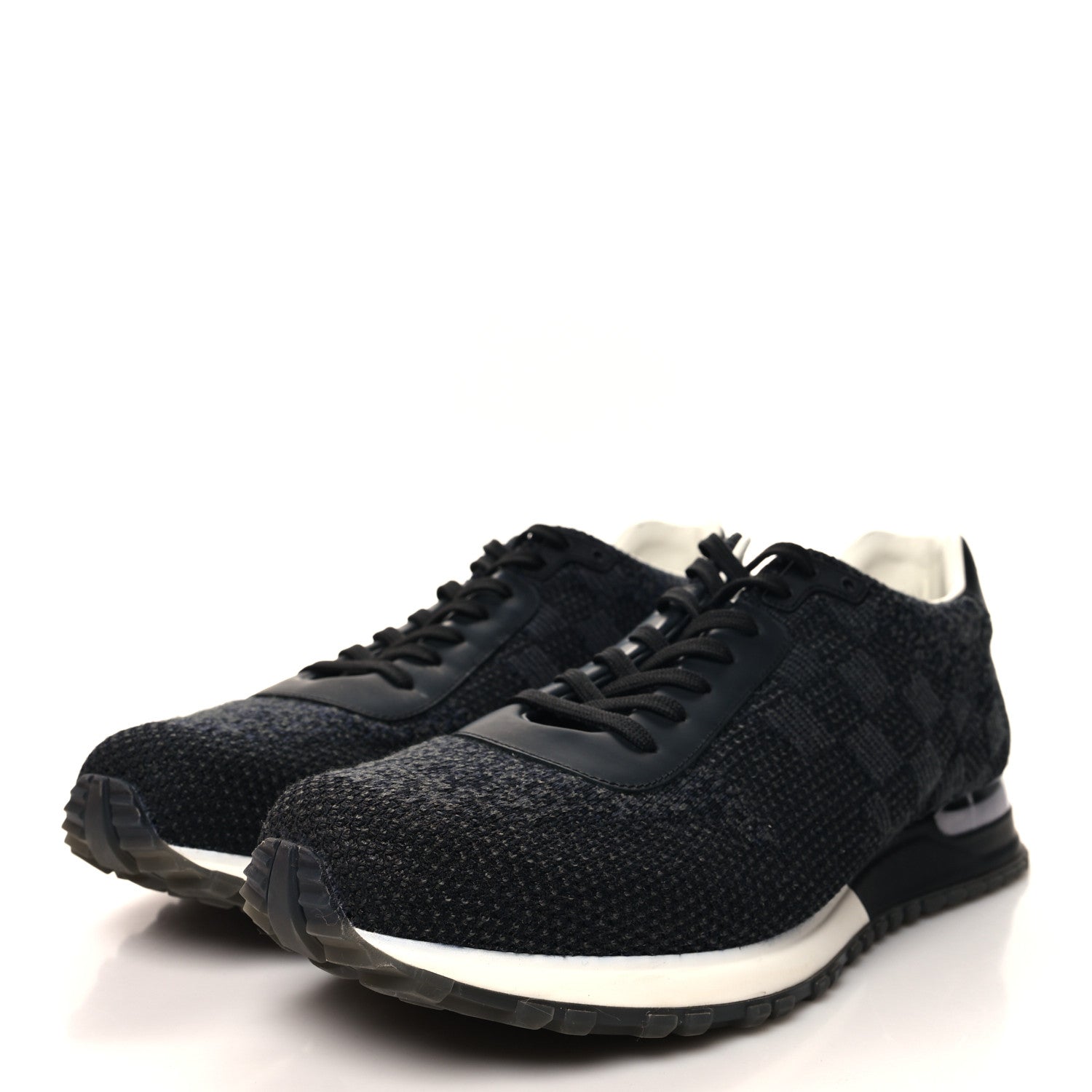 Louis Vuitton Calfskin Damier Run Away Sneakers 10 Graphite 3 of 9