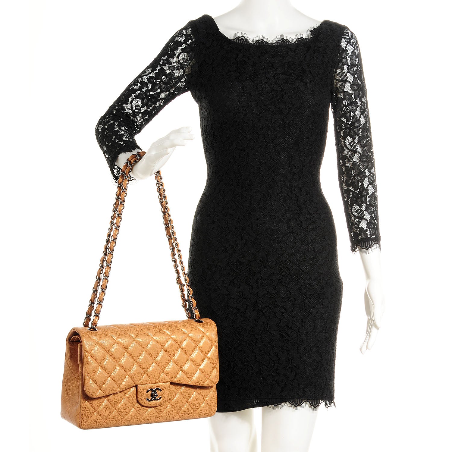 Chanel Metallic Caviar Quilted Jumbo Double Flap Copper 2 of 8