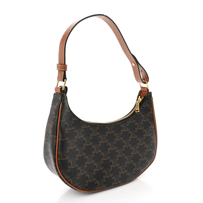 Celine Triomphe Canvas Calfskin Ava Shoulder Bag Tan 3 of 9