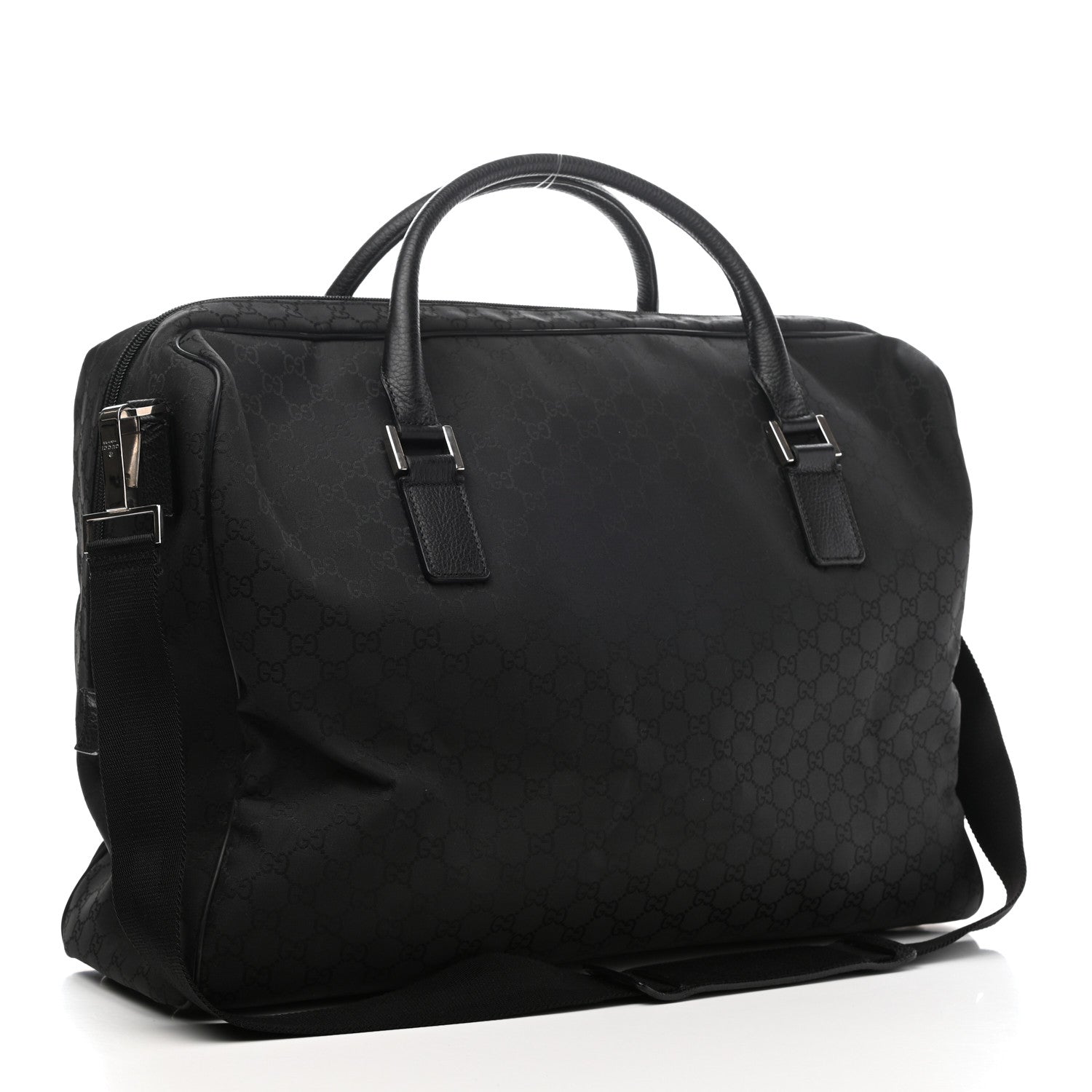 Gucci Nylon Monogram Large Duffle Bag Black 2 of 9