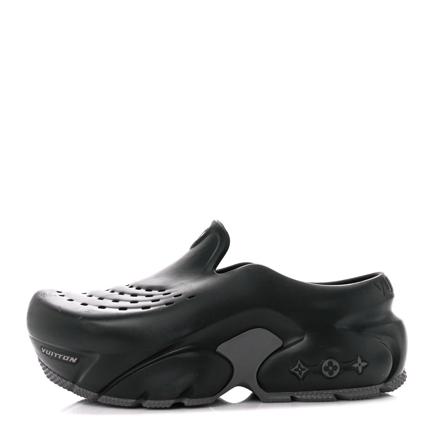 Louis Vuitton Rubber Mens Shark Clogs 7 8 Black 1 of 11
