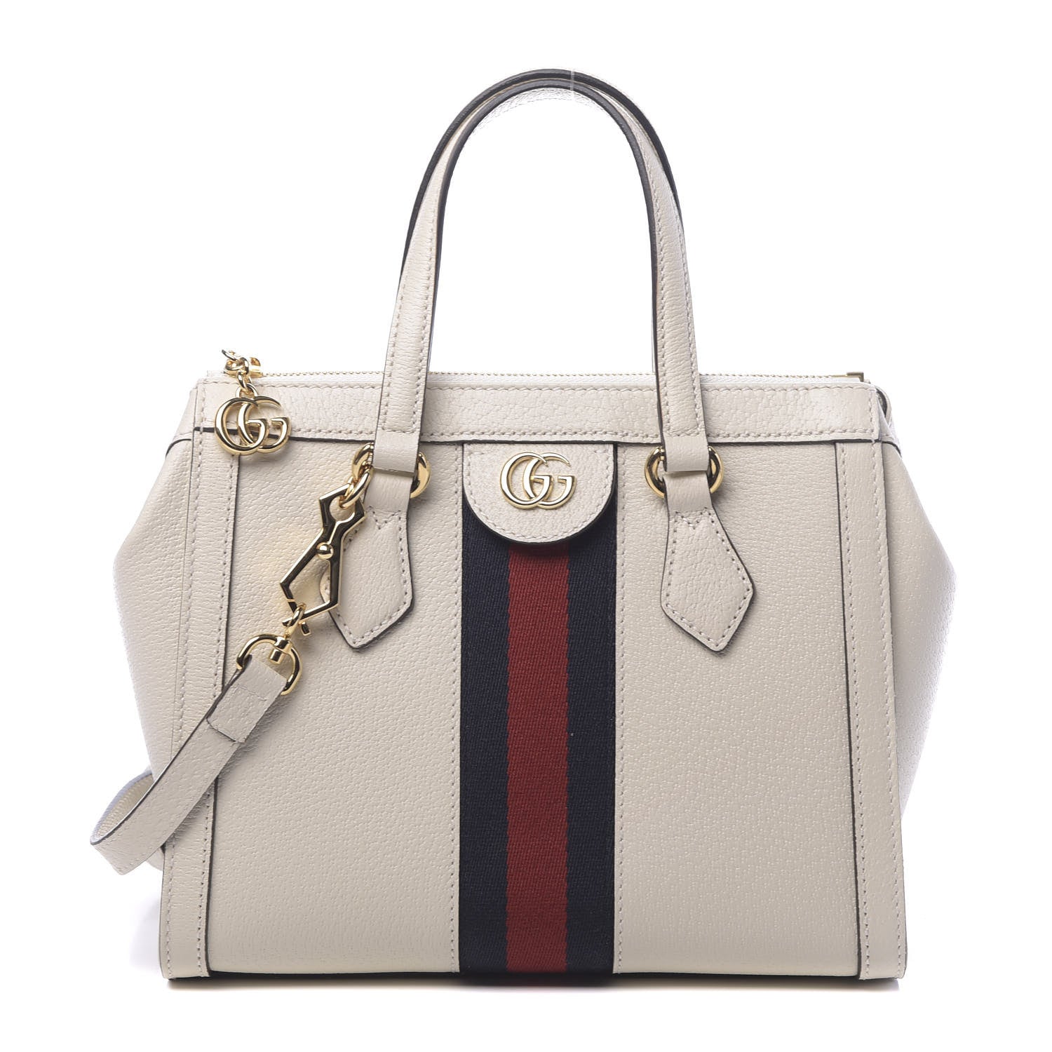 Gucci Textured Calfskin Web Small Ophidia Tote Bag Mystic White 1 of 10