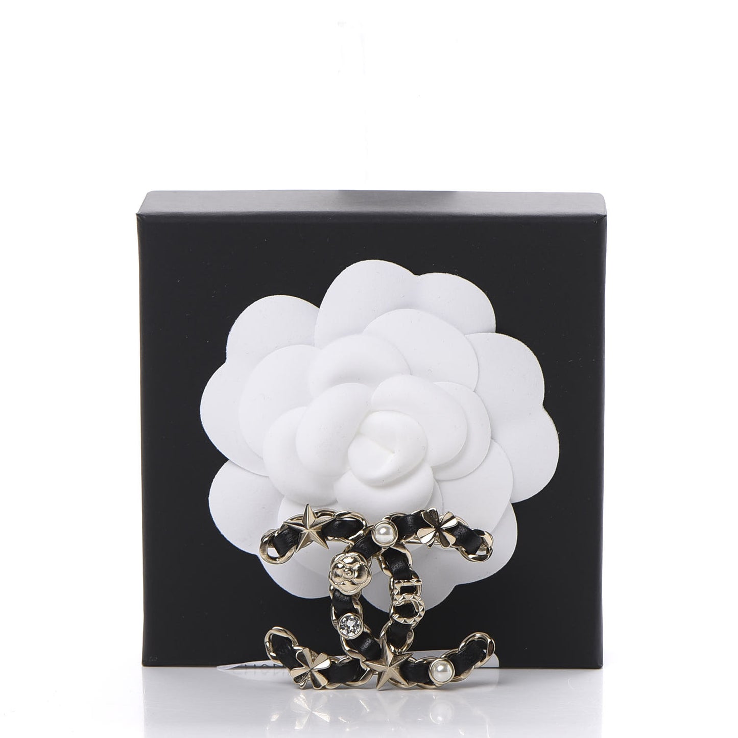 Lambskin Pearl Strass Sergeant Brooch Gold