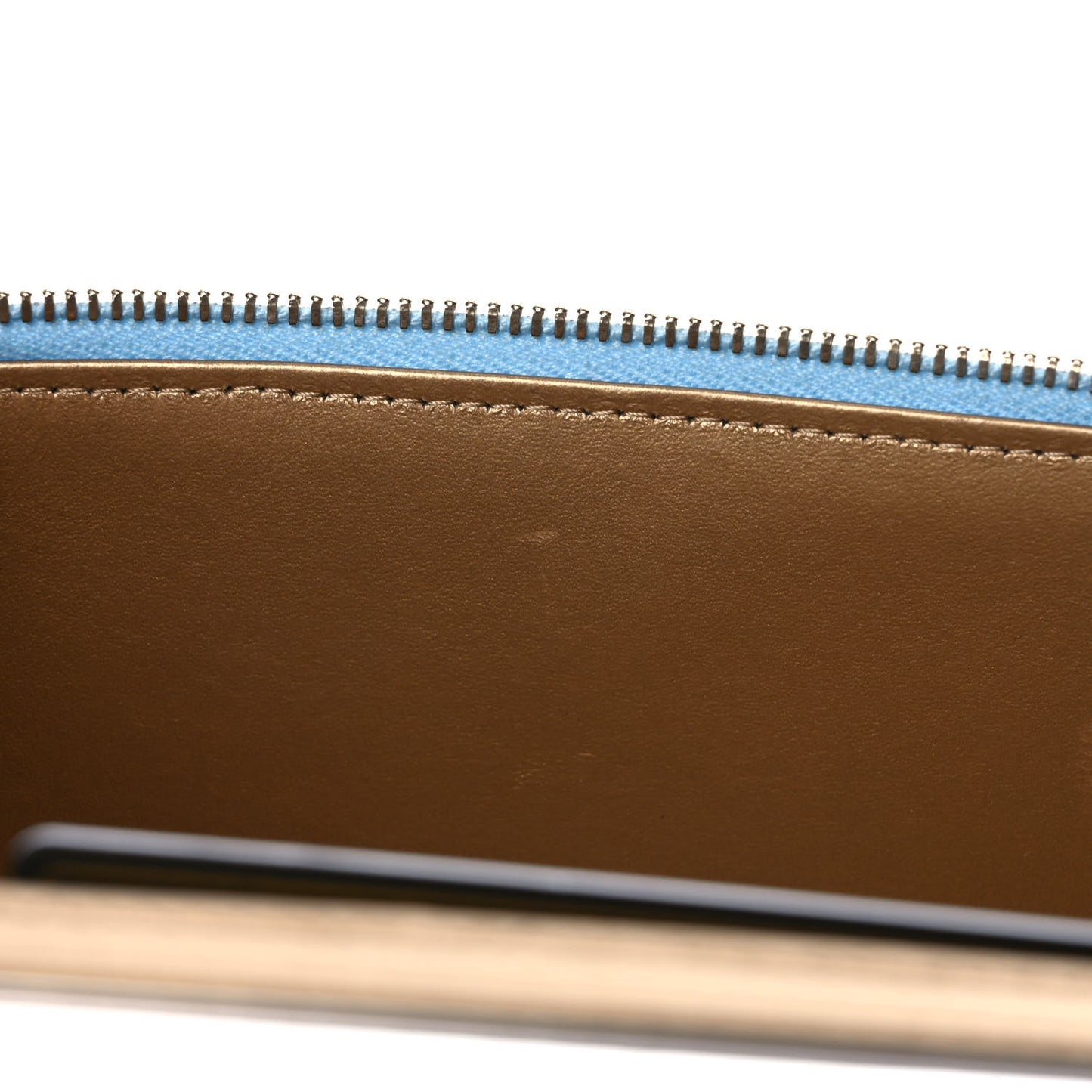 Lambskin Quilted Pearl Crush Small Vanity Case With Chain Light Blue